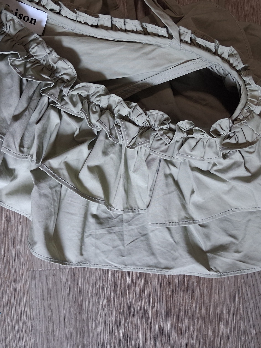 Ruffled V-Neck Tiered Maxi Dress in Sage Green - Picture 10 of 10